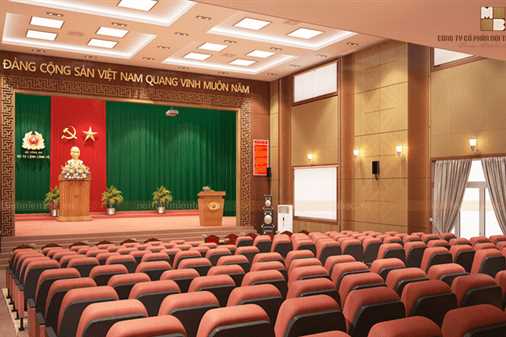 Tiêu chuẩn thiết kế hội trường 100 chỗ: Bộ quy chuẩn “đủ số liệu – dễ kiểm – thi công ra dùng sướng” 