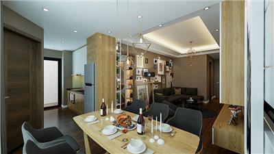 Thiết kế nội thất căn hộ chung cư 70m2 phong cách hiện đại tại Homecity