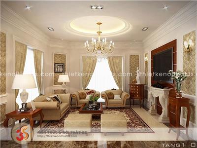 Thiết kế nội thất nhà phố 3 phòng ngủ phong cách tân cổ điển